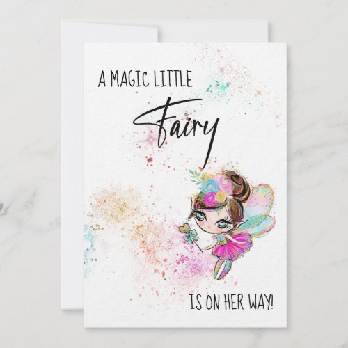   Sweet Rainbow Fairy Baby  Shower Invitation