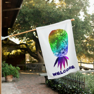 Sweet Rainbow Pineapple Colorful Customize it! House Flag
