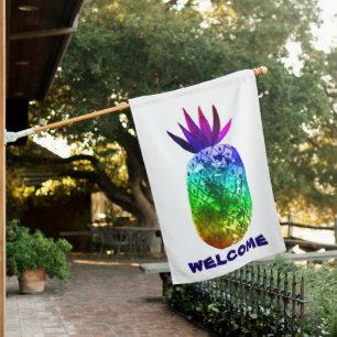 Sweet Rainbow Pineapple Colorful Customize it! House Flag