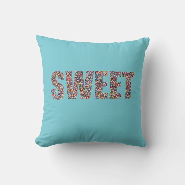 Sweet Rainbow Sprinkles Throw Pillow (Front)