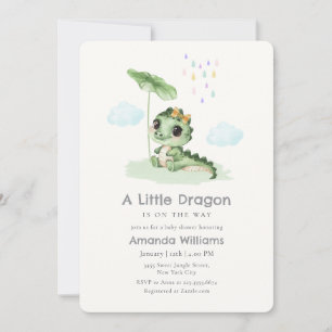 Sweet Raindrop Little Dragon Baby Shower  Invitation