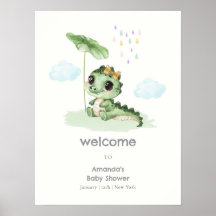 Sweet Raindrop Little Dragon Baby Shower Welcome 