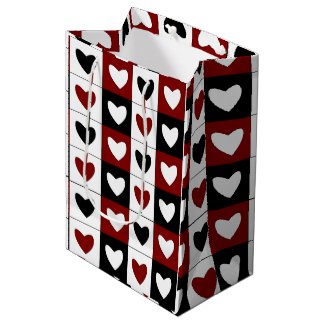 Sweet Red Black White Hearts Cute Valentines Day 