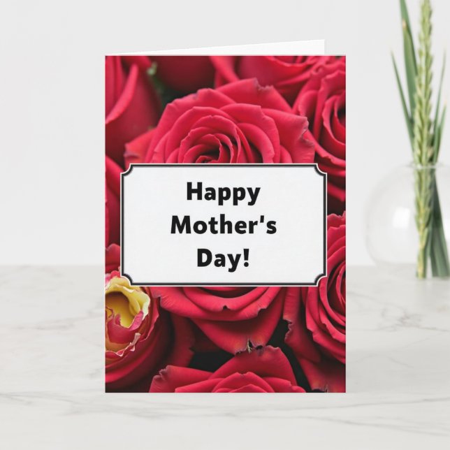 Sweet Red Blooms Mothers Day Card (Front)