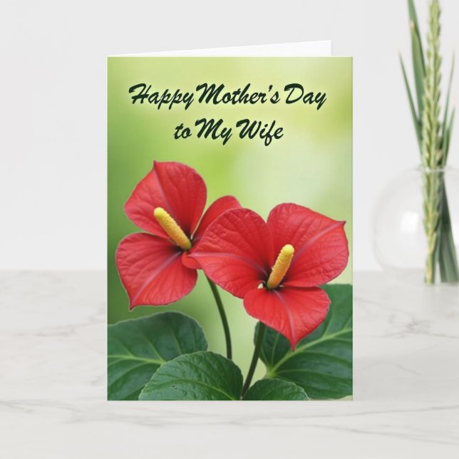 Sweet Red Blossom Mothers Day Card (Front)