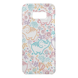 Sweet Red Blue And Beige Elephants And Flowers Uncommon Samsung Galaxy S8+ Case