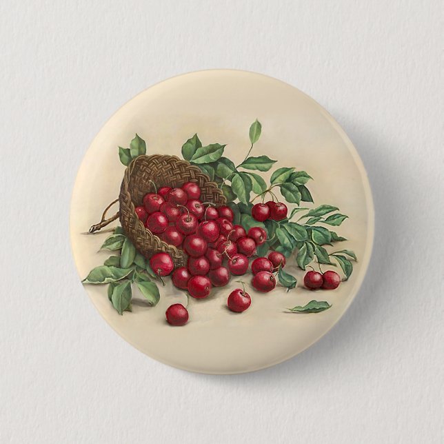 Sweet Red Cherries Button (Front)