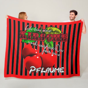 Sweet red cherries with a sweetie fleece blanket