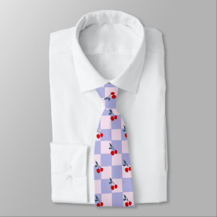 Sweet Red Cherry Pattern Neck Tie