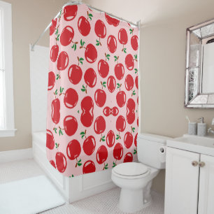 Sweet Red Cherry Pattern Shower Curtain