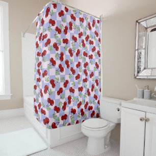 Sweet Red Cherry Pattern Shower Curtain