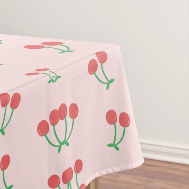 Sweet Red Cherry Pattern Tablecloth (In Situ)