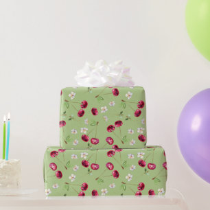 Sweet Red Cherry Pattern Wrapping Paper
