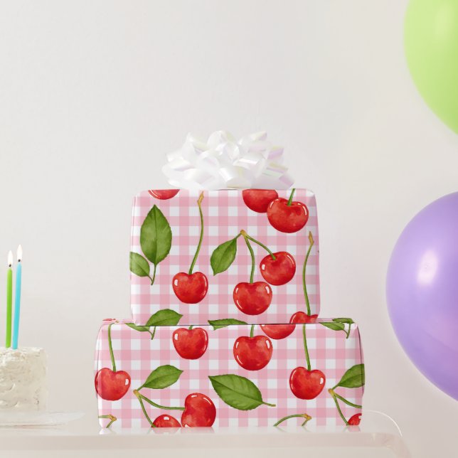 Sweet Red Cherry Pattern Wrapping Paper (Party Gifts)