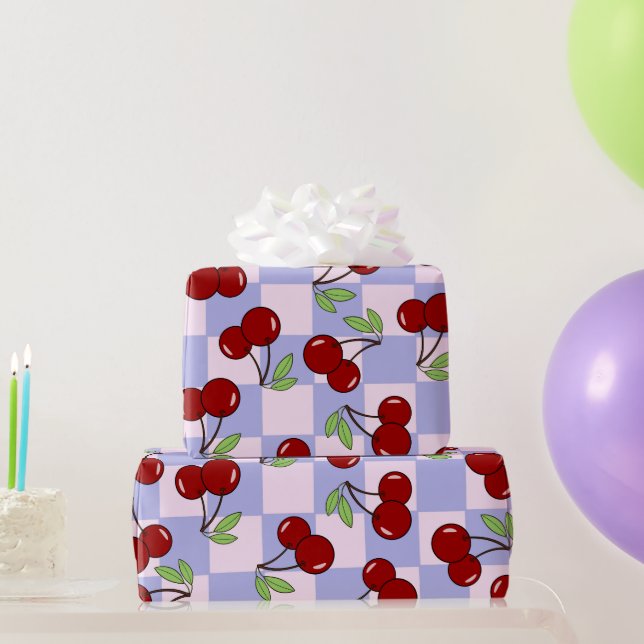 Sweet Red Cherry Pattern Wrapping Paper (Party Gifts)