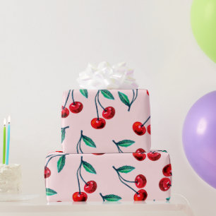 Sweet Red Cherry Pattern Wrapping Paper