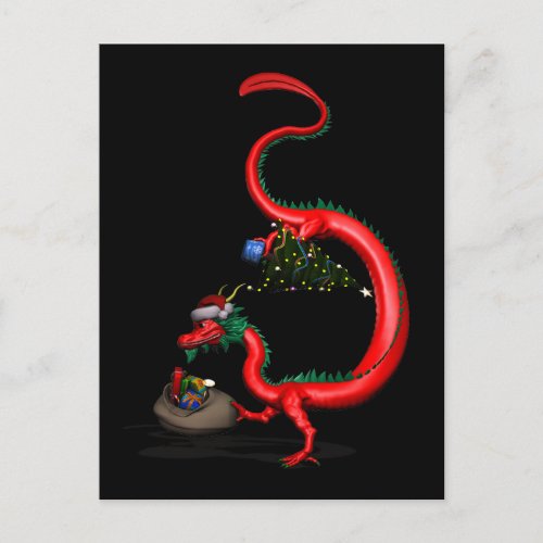 Sweet Red Eastern Dragon Postcard