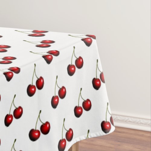 Sweet Red Fresh Cherries Tablecloth