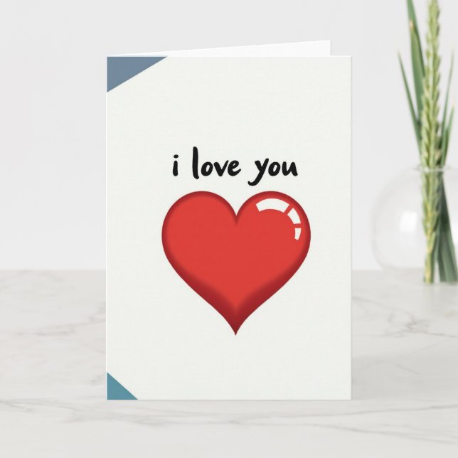 Sweet Red Heart I Love You Card (Front)