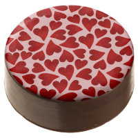 Sweet red hearts on pink Valentine's day Chocolate Covered Oreo