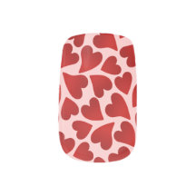 Sweet red hearts on pink Valentine's day