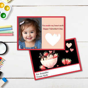 Sweet Red Ice Cream Photo Classroom Valentine Card