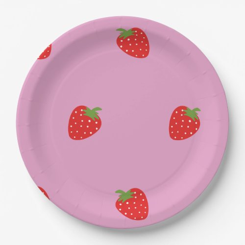 Sweet red Juicy strawberries paper plates