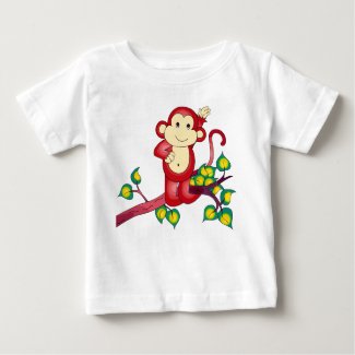 Sweet Red Monkey Baby Shirt