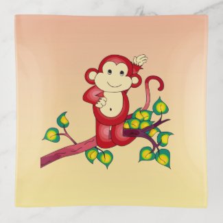 Sweet Red Monkey Trinket Tray