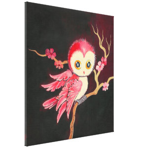 Sweet Red Owl Canvas Print