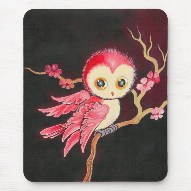 Sweet Red Owl Mouse Pad (Front)