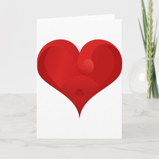 Sweet Red Valentine Love Heart Holiday Card (Front)