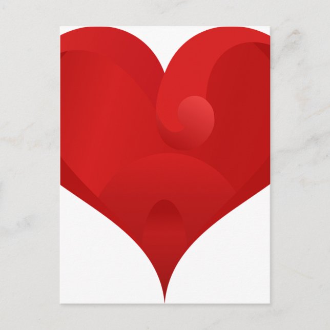 Sweet Red Valentine Love Heart Holiday Postcard (Front)