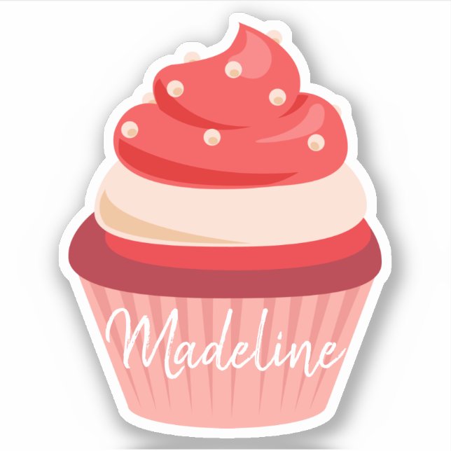 Sweet red velvet cream cupcake sticker (Front)