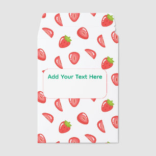 Sweet Red Watercolor Strawberry Fruit Pattern  Envelope Mailers