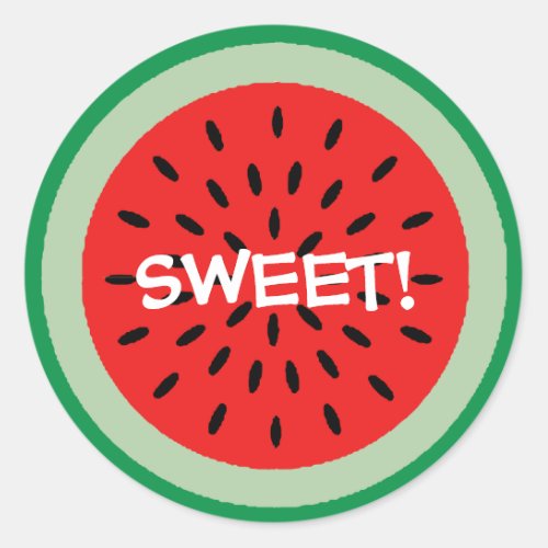 SWEET Red Watermelon Slice Teacher Classroom Classic Round Sticker