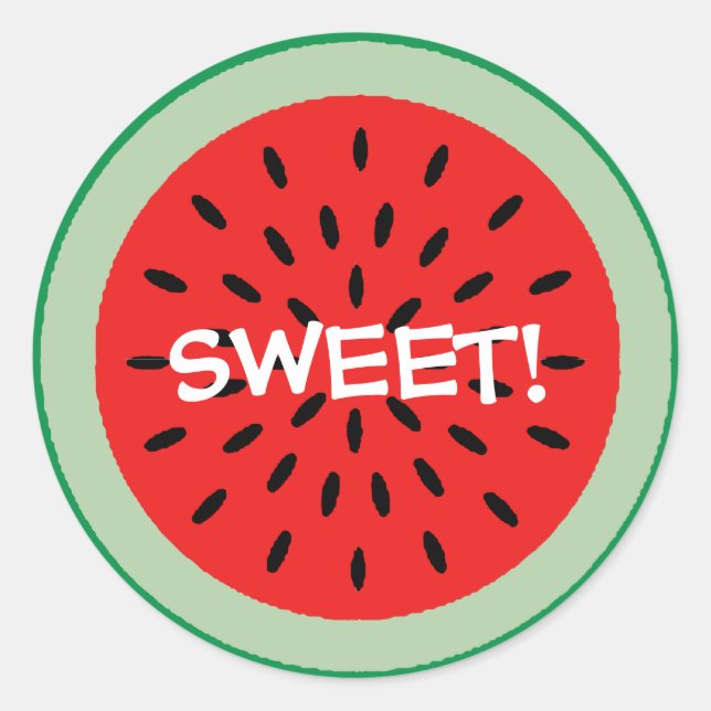 SWEET Red Watermelon Slice Teacher Classroom Classic Round Sticker (Front)