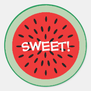 SWEET Red Watermelon Slice Teacher Classroom Classic Round Sticker