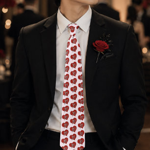 Sweet Red XO Heart Love Hugs Kisses Neck Tie