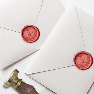 Sweet Red XO Heart Love Hugs Kisses Wax Seal Stamp