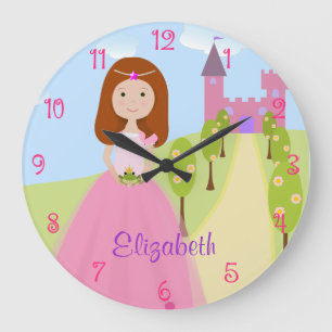 Sweet Redhead Princess Personalized Large Clock