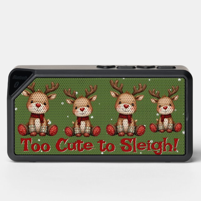 Sweet Reindeer Pair in Holiday Snowfall Bluetooth Speaker (Front)
