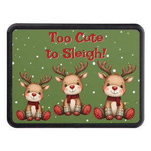 Sweet Reindeer Pair in Holiday Snowfall Hitch Cover