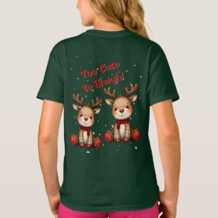 Sweet Reindeer Pair in Holiday Snowfall T-Shirt