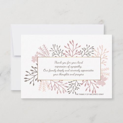 Sweet Remembrance Bereavement Thank You Card