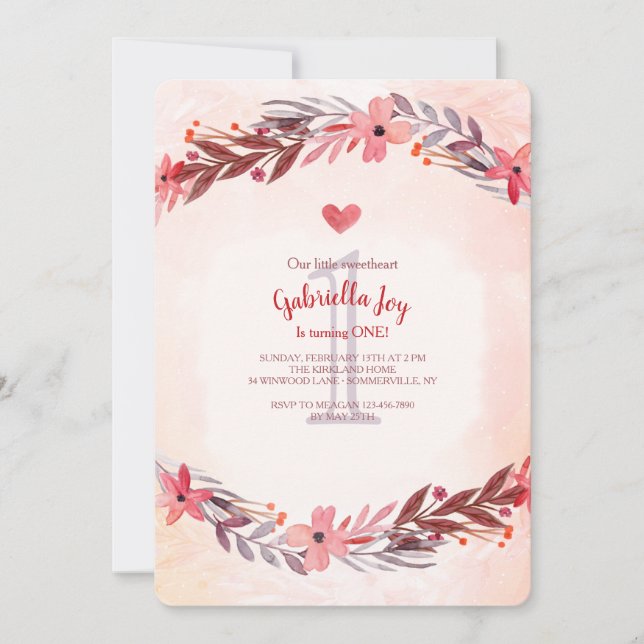 Sweet Remembrance Invitation (Front)