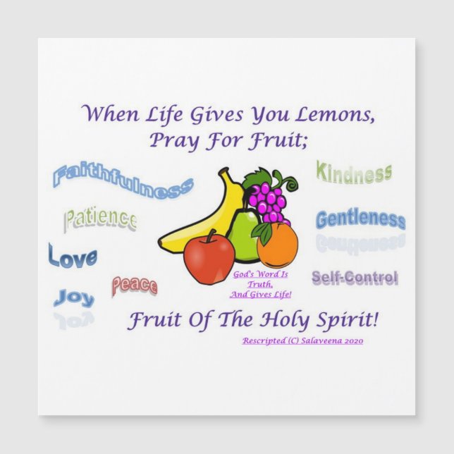 Sweet Reminder of the Fruits of The Holy Spirit (Front)