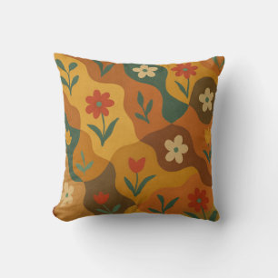 Sweet Retro Country Garden Pattern Throw Pillow