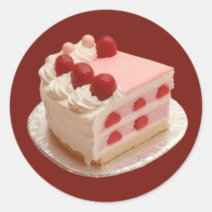 Sweet Retro Delight Strawberry Layer Cake Classic Round Sticker