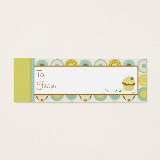 Customizable Sweet Retro Skinny Gift Tag Business Card